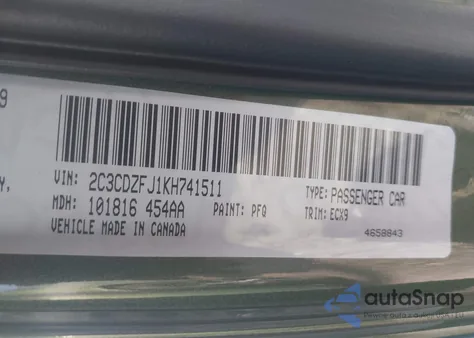 2019 Dodge Challenger R/T Scat Pack z USA, uszkodzony, nr VIN 2C3CDZFJ1KH741511